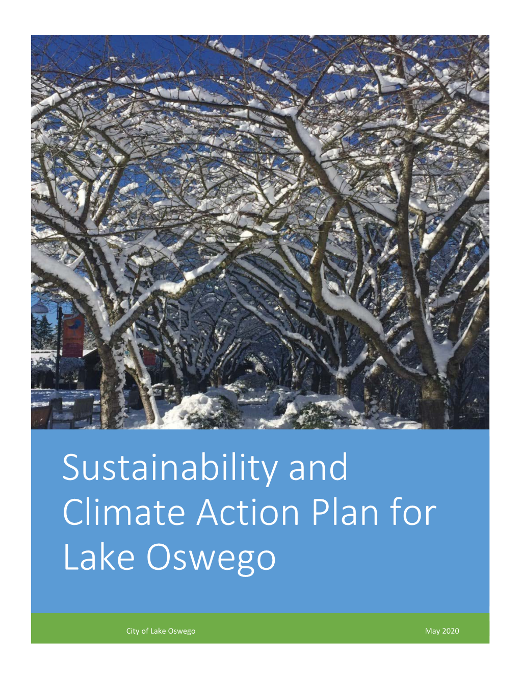 Sustainability and Climate Action Plan for Lake Oswego