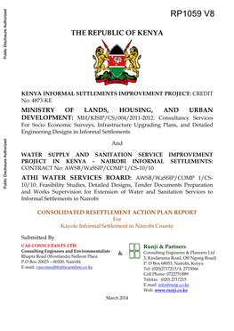 THE REPUBLIC of KENYA Public Disclosure Authorized