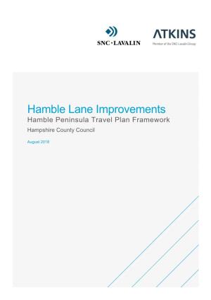 Hamble Lane Improvements Hamble Peninsula Travel Plan Framework Hampshire County Council