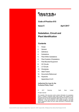 Substation, Circuit and Plant Identification