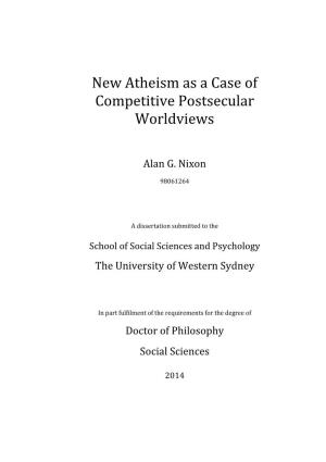 New Atheism As a Case of Competitive Postsecular Worldviews