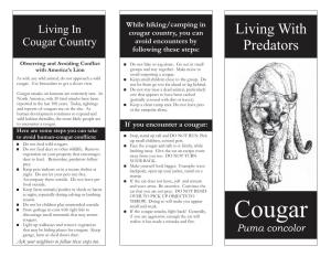 Cougar Country, You Can Living with Cougar Country Avoid Encounters by Following These Steps: Predators