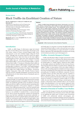 Black Truffle-An Exorbitant Creation of Nature
