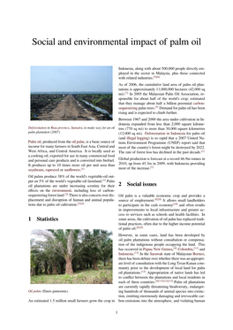 Social and Environmental Impact of Palm Oil