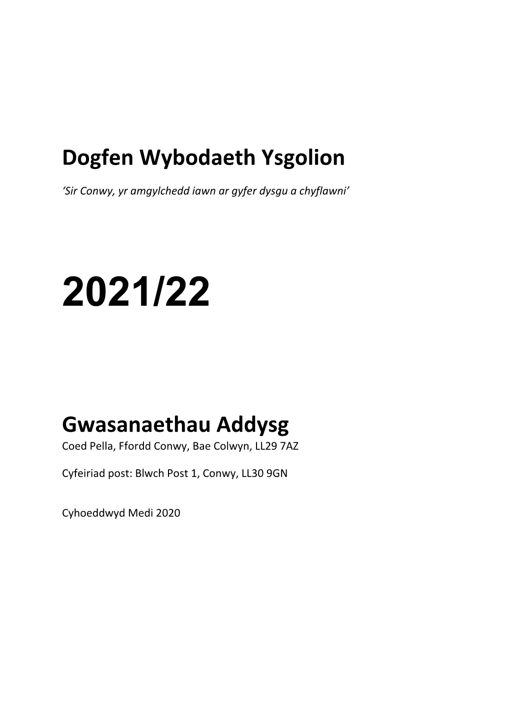 Ysgolion a Gwasanaethau Addysg Dogfen Wybodaeth