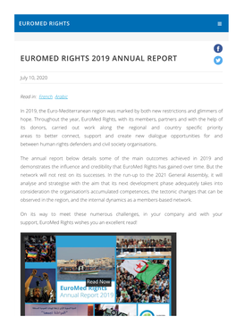 Euromed Rights 2019 Annual Report