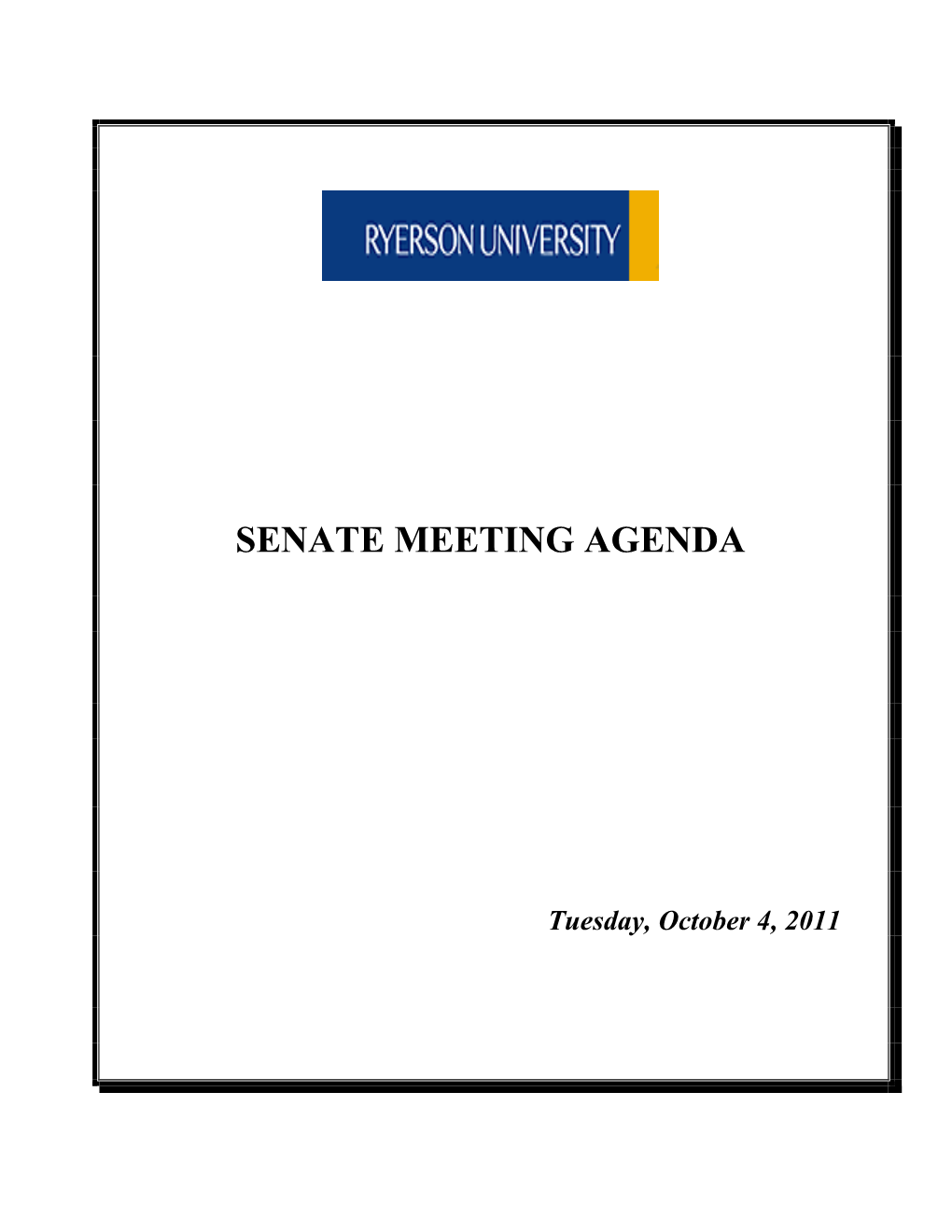 Senate Meeting Agenda