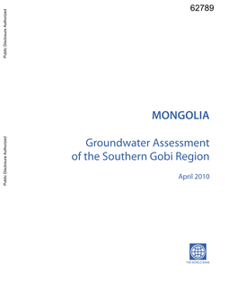 MONGOLIA Groundwater Assessment of the Southern Gobi Region