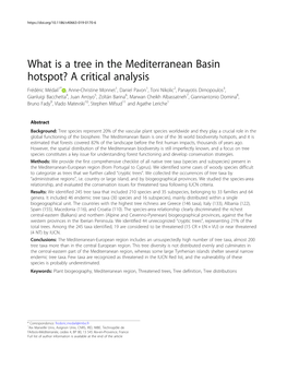 What Is a Tree in the Mediterranean Basin Hotspot? a Critical