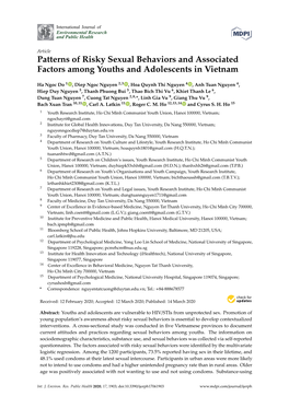 Patterns of Risky Sexual Behaviors and Associated Factors Among Youths and Adolescents in Vietnam