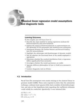 Classical Linear Regression Model Assumptions and Diagnostic Tests