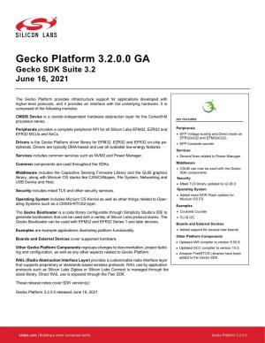 Gecko Platform Release Notes 3.2.0.0