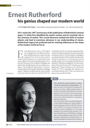 Ernest Rutherford His Genius Shaped Our Modern World