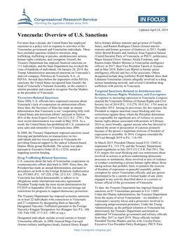 Venezuela: Overview of U.S. Sanctions