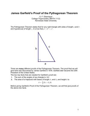 James Garfield's Proof of the Pythagorean Theorem C