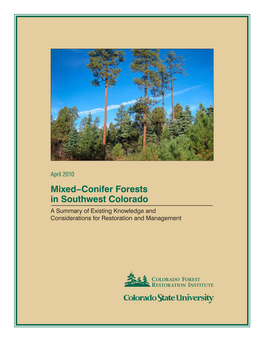 Mixed–Conifer Forests in Southwest Colorado