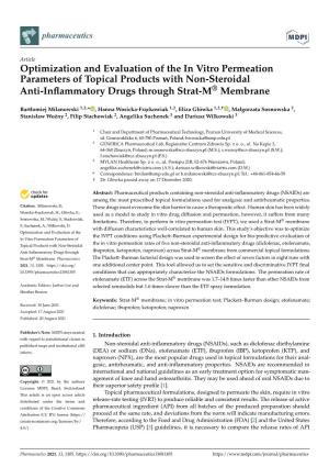 Optimization and Evaluation of the in Vitro Permeation Parameters of Topical Products with Non-Steroidal Anti-Inflammatory Drugs