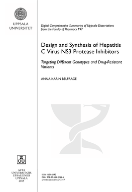 Design and Synthesis of Hepatitis C Virus NS3 Protease Inhibitors