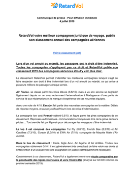 Classement Des Compagnies Aériennes 2019