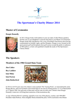 The Sportsman's Charity Dinner 2014