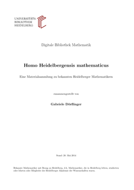 Homo Heidelbergensis Mathematicus