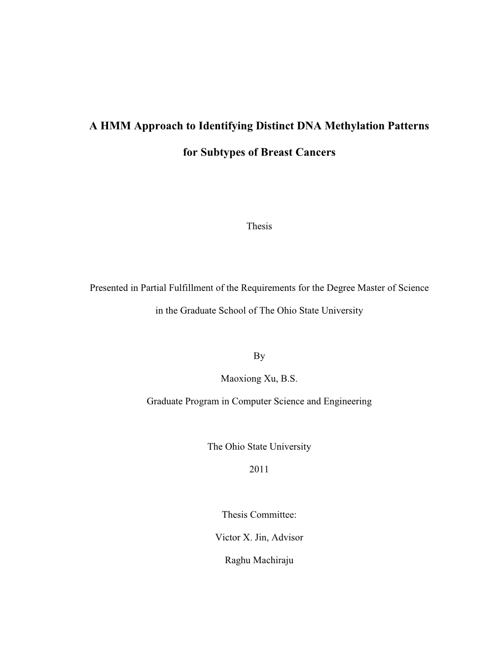 A HMM Approach to Identifying Distinct DNA Methylation Patterns