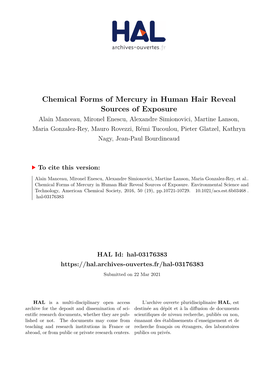 Chemical Forms of Mercury in Human Hair Reveal Sources of Exposure