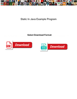Static in Java Example Program