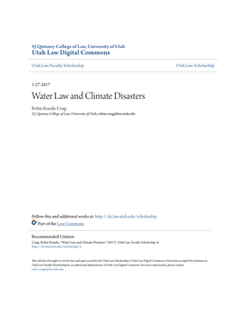 Water Law and Climate Disasters Robin Kundis Craig S.J