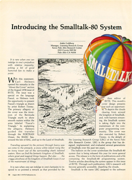 Introducing the Smalltalk-80 System, August 1981, BYTE Magazine