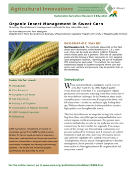 Organic Insect Management in Sweet Corn.Pub
