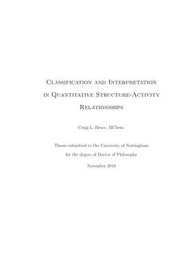 Classification and Interpretation in Quantitative Structure-Activity Relationships