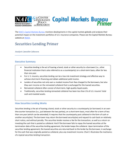 Securities Lending Primer