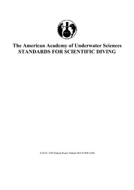 2011 AAUS Manual for Underwater Diving