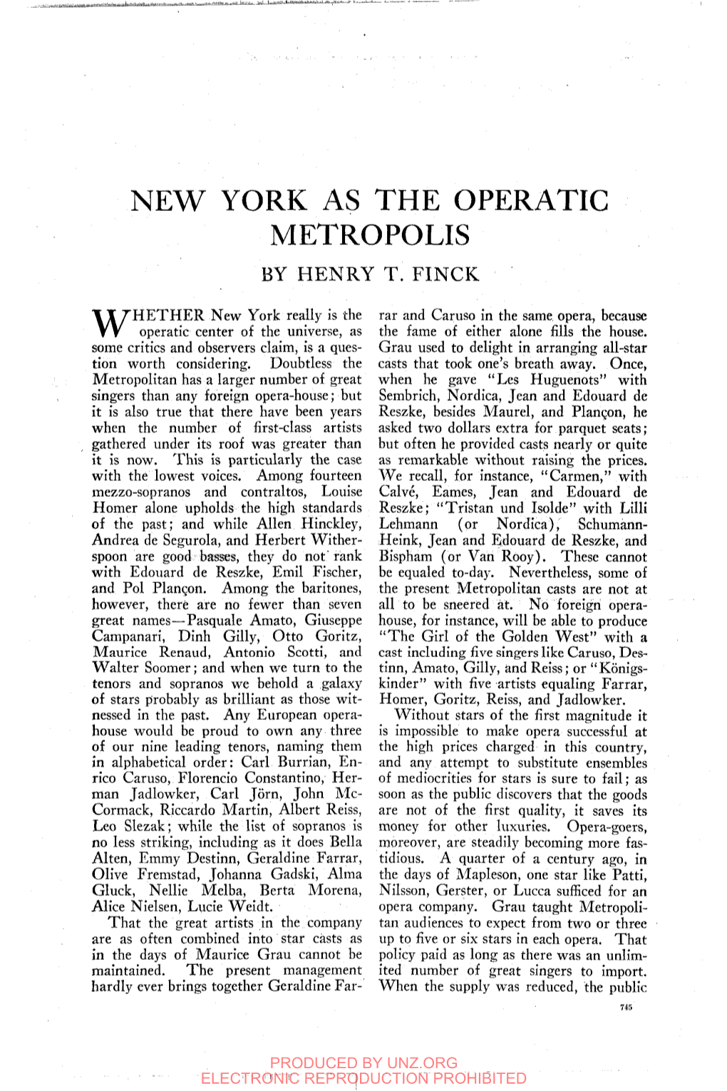 New York As the Operatic Metropolis by Henry T