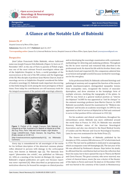 A Glance at the Notable Life of Babinski