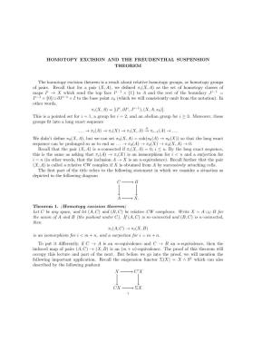 Homotopy Excision and the Freudenthal Suspension Theorem