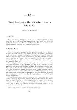 X-Ray Imaging with Collimators, Masks and Grids