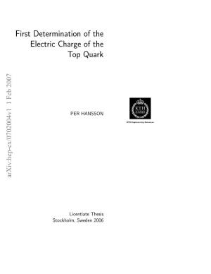 First Determination of the Electric Charge of the Top Quark