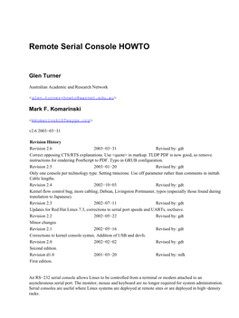 Remote-Serial-Console-HOWTO.Pdf