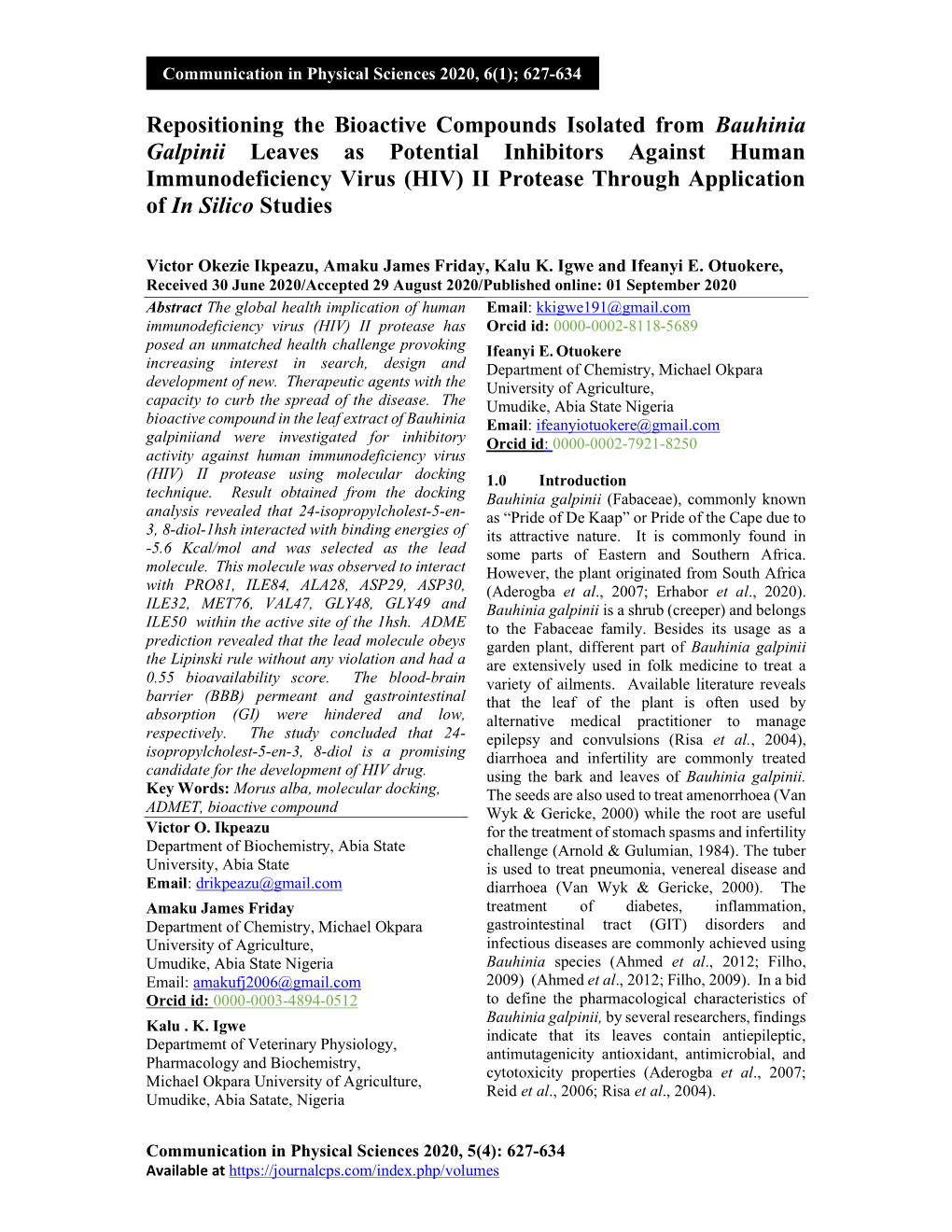 Repositioning the Bioactive Compounds Isolated from Bauhinia