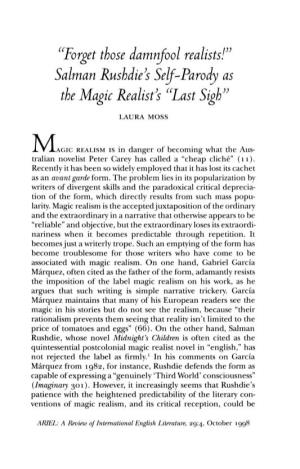 Salman Rushdie's Selj-Parody As the Magie Realist's "Fast Sigh"