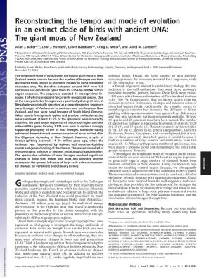 Reconstructing the Tempo and Mode of Evolution in an Extinct Clade of Birds with Ancient DNA: the Giant Moas of New Zealand