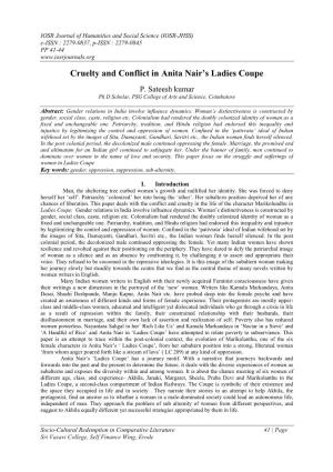 Cruelty and Conflict in Anita Nair's Ladies Coupe