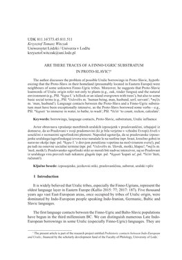 UDK 811.16'373.45:811.511 Krzysztof Tomasz Witczak Uniwersytet Łódzki / Univerza V Lodžu Krzysztof.Witczak@Uni.Lodz.Pl