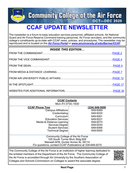 Ccaf Update Newsletter