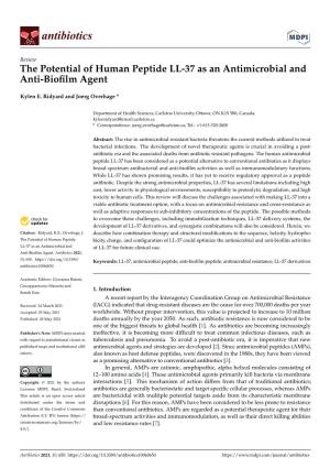 The Potential of Human Peptide LL-37 As an Antimicrobial and Anti-Biofilm Agent