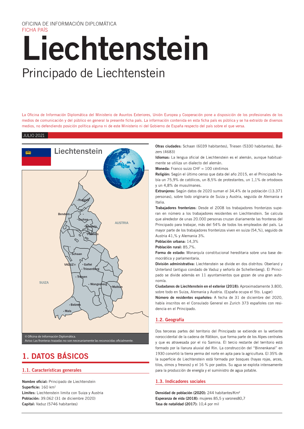 Liechtenstein Principado De Liechtenstein