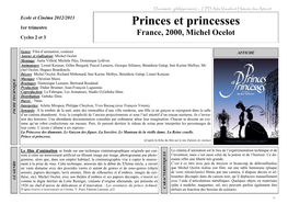 Princes Et Princesses 1Er Trimestre France, 2000, Michel Ocelot Cycles 2 Et 3