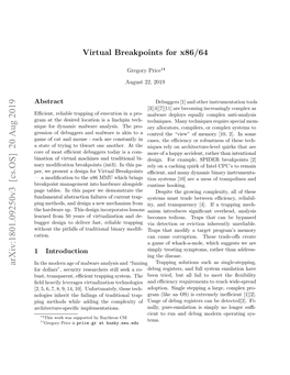 Virtual Breakpoints for X86/64